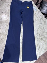 Cat & Jack Boys Blue Uniform Pants Size 14 Cotton Twill Adjustable Waist Button