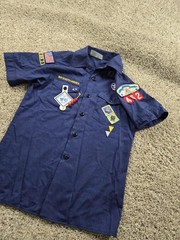 Vintage Boy Scouts Of America Shirt Boys 14-16 Blue Official Uniform