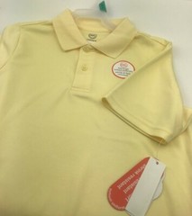 Boys Polo Shirt Size 10/12 Large Buttons Yellow Children Kids