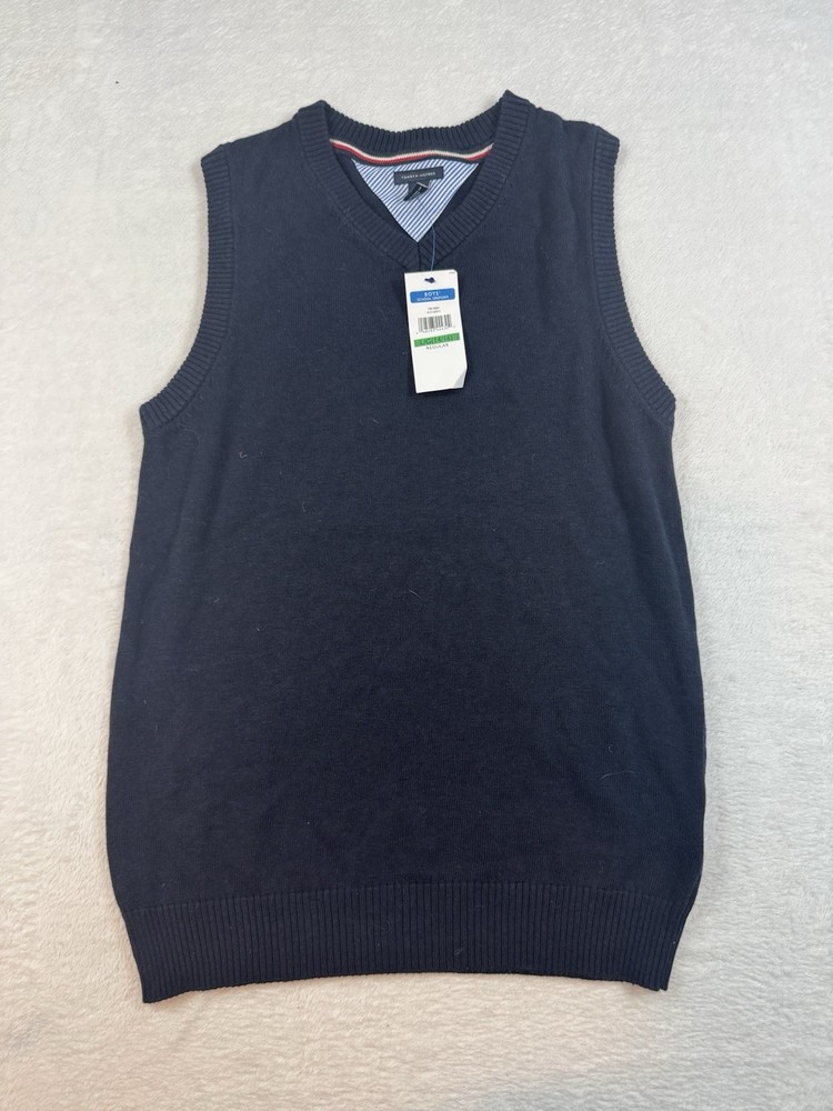 NEW WITH TAGS Tommy Hilfiger Navy Blue Sweater Vest Size L 14/16 School Uniform