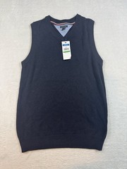 NEW WITH TAGS Tommy Hilfiger Navy Blue Sweater Vest Size L 14/16 School Uniform