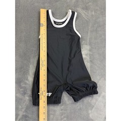 Elite Sports Black Kids Wresling Singlet with White Trim