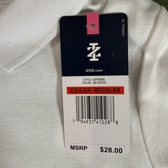 IZOD Girls White Long Sleeve Polo Shirt XS 6 6X School Uniform NWT