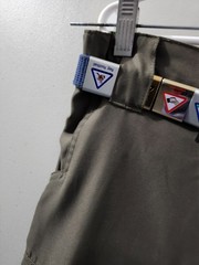 Boy Scouts Pants Boys M Switchbacks Green Cargo Convertible Belted Badges Unhem