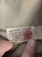 Vintage Boy Scouts Of America Shirt Boys 16 Khaki Uniform Short Sleeve 80s