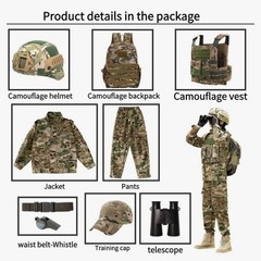 Tactical Military Uniform Boys Sz 130 MEDIUM Shirt Pants Suit Vest Backpack Set