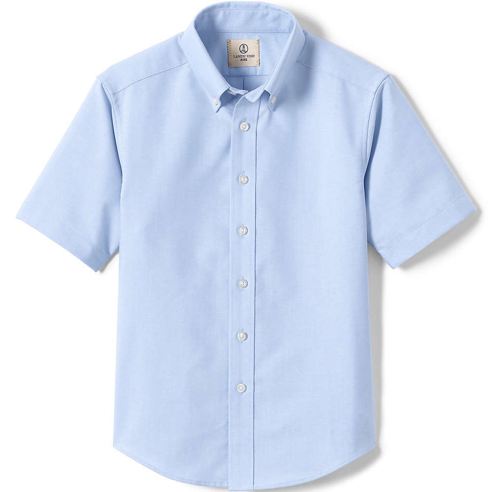 School Uniform Boys Short Sleeve Oxford Dress Shirt – Size 10 – Blue