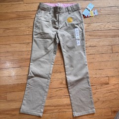 Cat & Jack Boys Khaki Straight School Uniform Pants Reinforced Knee Size 8 NWT
