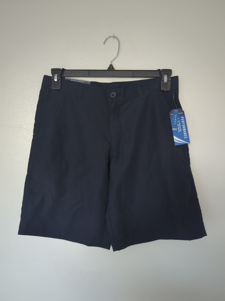 NAUTICA BOY’S SCHOOL UNIFORM SIZE 16 HUSKY NAVY PERFORMANCE UV PROTECTION 50+…