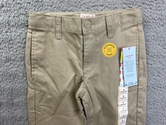 Cat & Jack Pants Boys 5 Beige Straight Leg Twill School Uniform Reinforced Knee
