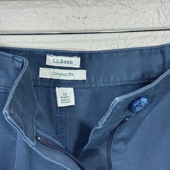 Vtg 90s LL Bean Youth Pants 14 Navy Chino School Uniform 100% Cotton Adjustable