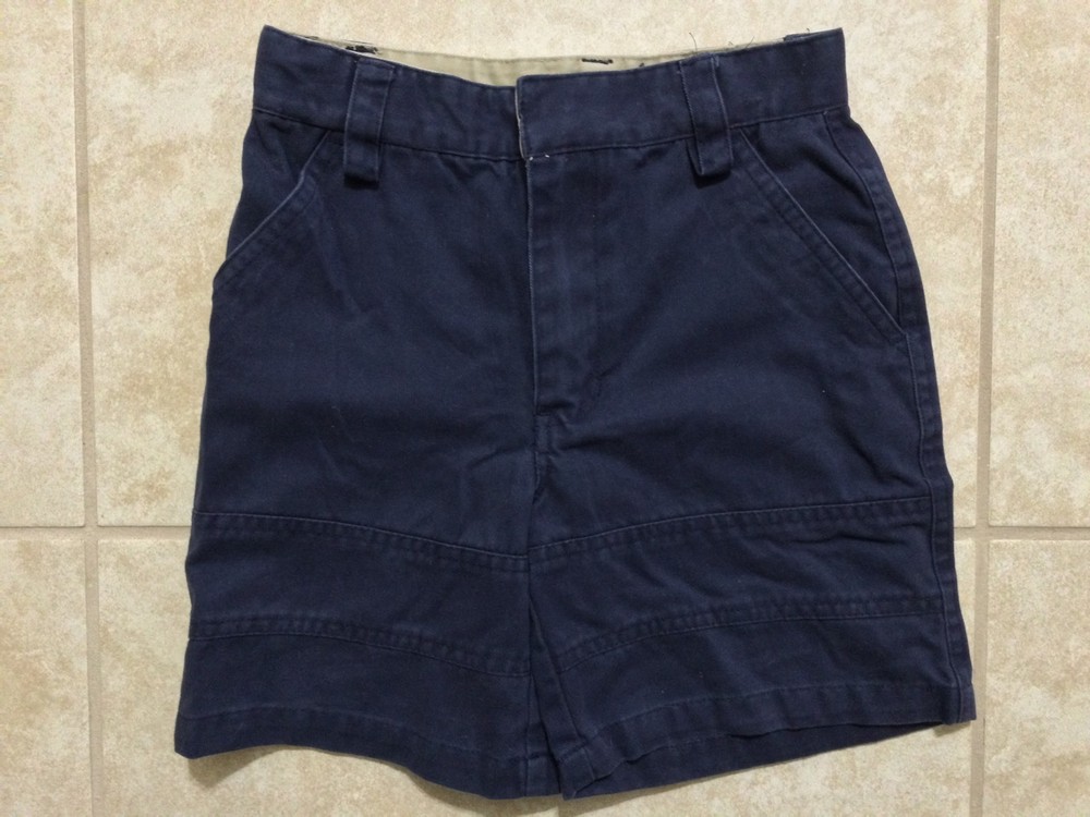 ☀️ Boys Navy Blue Uniform SHORTS Adjustable Waist Flat Front School Size 7