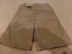 Boys, Arizona Jeans, School Uniform Shorts, Size: 7, Pleated, Khaki, NWT