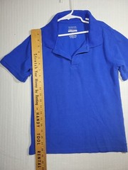 Boys Royal Blue School Uniform TOP Collar Size L 10/12 Short Sleeve
