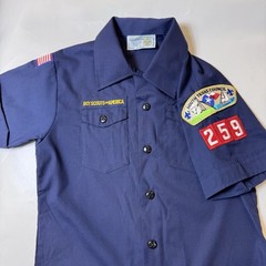 Boy Scouts Of America Youth MED Uniform Shirt Blue South Tx Council Patches652