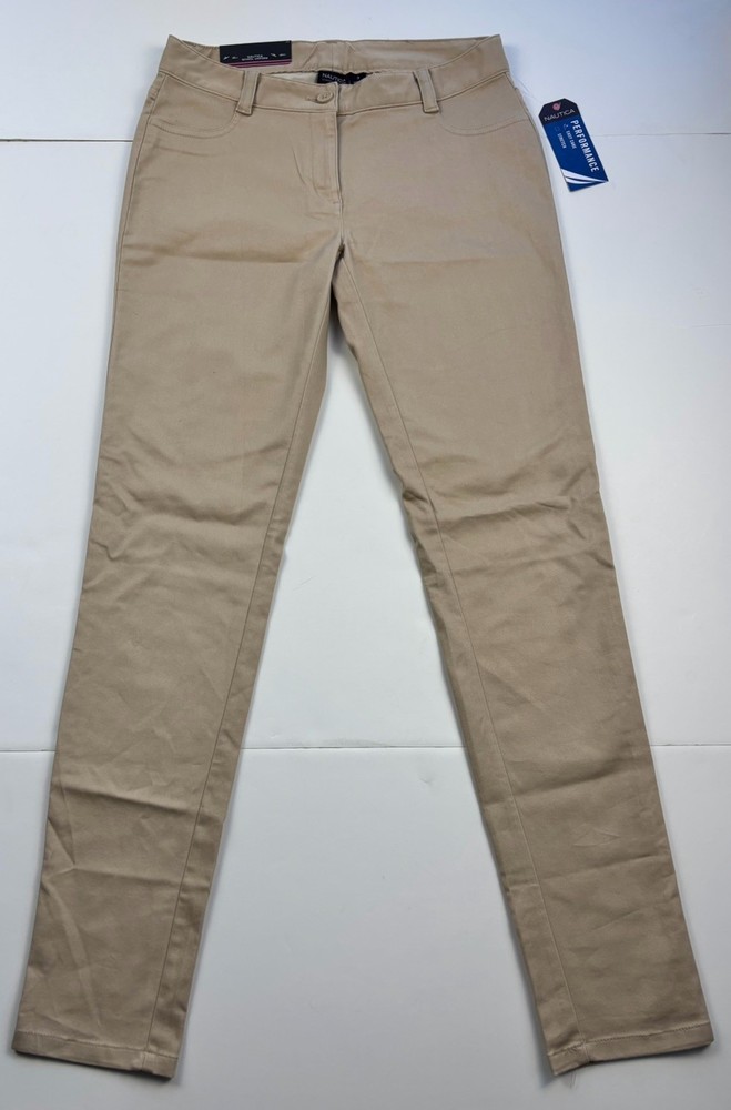 NWT Nautica School Uniform Khaki Performance Easy Care Pants Sz 3 Small NUFBC030
