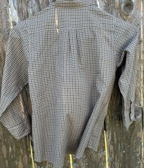 ORIENT EXPRESSED Size 7 Button Down Dress Shirt Brown Green Tiny Gingham