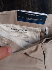 Nautica Boys School Uniform 10 Regular Khaki Adjustable Waist