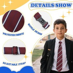 Kids Tie Striped Ties for Boys 5-12 Pre-tied Adjustable Neckties for Red Stripe