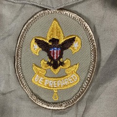Boy Scouts Of America Shirt Youth Large Khaki Uniform Short Sleeve Patches USA