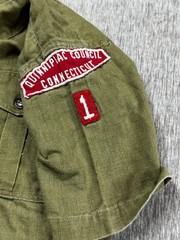 Boy Scouts Of America Shirt Green Sanforized Short Sleeve Uniform Quinnipiac