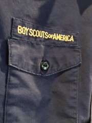 Youth Large Vintage BSA Boy Scouts of America Short Sleeve Shirt USA Navy Blue