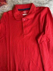 Wonder Nation Kids Long Sleeve Polo Shirt Size XL (14-16) Red School Uniform