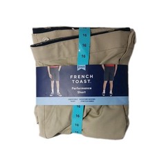 French Toast Youth Boy’s Performance Uniform Shorts, 2-Pack NEW Size 16 Khaki
