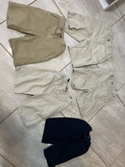 Boys 12 Husky School Uniform Shorts Lot Of 5 Khaki Navy