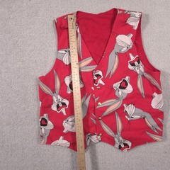 Bugs Bunny Vest Boys Large Red Looney Tunes Cartoon Graphic Waistcoat Novelty