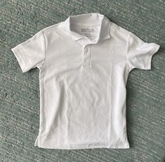 Nautica White School Uniform Polo Short Sleeve Size Large