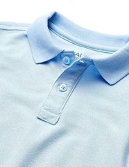Nautica Young Men Uniform Short Sleeve Double Pique Polo L (38-39) Light Blue