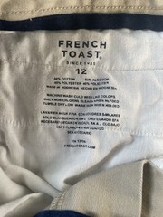 French Toast Boys Khaki Chino Pants Size 12 Straight Leg Twill Cotton Blend