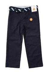 NWT-GYMBOREE Boys Navy Blue School Uniform Pants W/ Belt ADJ Waist SZ 4