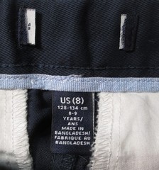 LANDS END Navy School Uniform Plain Front Chino Shorts Boys 8 NEW