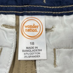 Wonder Nation Boys Uniform Shorts Khakis Size 18 Flat Front Adjustable Waist