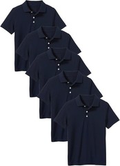 5 pk Polo Shirt for Boys, School Uniform Tagless Cotton Blend – Soft Comfortabl
