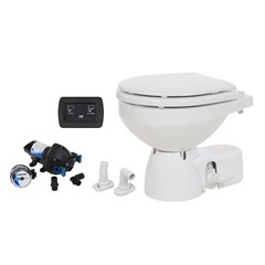 Jabsco Quiet Flush E2 Raw Water Toilet Compact Bowl – 12V – Soft Close Lid [3824
