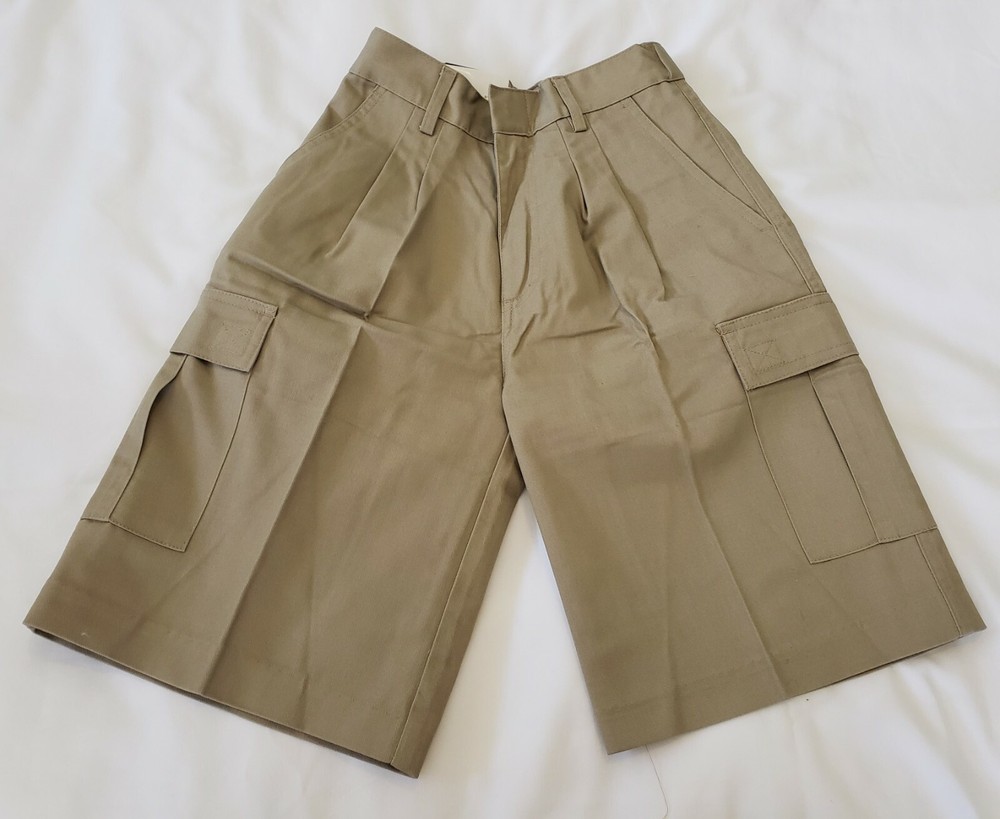 UNIVERSAL SCHOOL UNIFORM-PLATED FRONT KHAKI BOYS SHORT SIZE #8 – A9/11