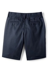 LANDS END Navy School Uniform Plain Front Chino Shorts Boys 8 NEW
