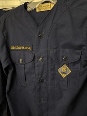 Vtg 2pc BSA Shirt Youth Blue Bobcat Cub Boy Scout of America Shirt Pants Uniform