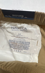 NWT Nautica Boys 14 R School Uniform Performance Tan Khaki Short Elastic Waist