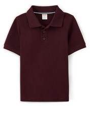 GYMBOREE Play Proof Boys Burgundy Stain-Resistant Polo Uniform Shirt