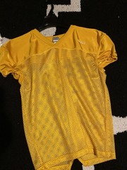 Riddell Football Mesh Practice Jersey Short Sleeve Size L (youth), yellow&white