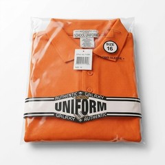 Galaxy School Uniform Polo Shirt Long Sleeve Orange Gold Size 16 New In Pack