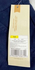Cherokee, Youth Child Unisex Solid Navy Blue School Uniform Shorts, Size 14
