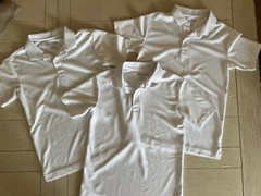 Lot of 3 Nautica Medium 10/12 School Uniform Shirts White Performance Fabric