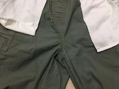 Lands end boys active chino shorts Sz M Green Cotton Pull on Elastic Waist