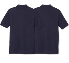 French Toast Kids 2-pack Short Sleeve Polo Uniform Shirts Navy -Size Medium (8)