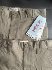 Set Of 2 Cat & Jack Boys Youth Khaki Flat Front School Uniform Chino Shorts Sz 7